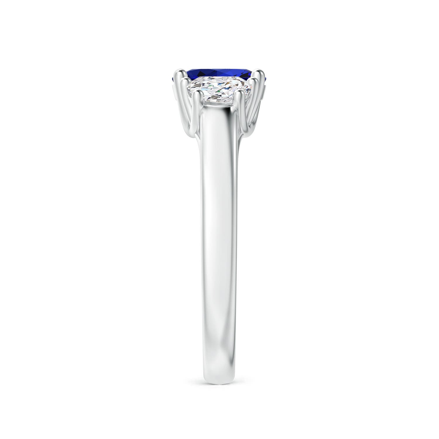 Premium - Lab-Grown Blue Sapphire / 1.31 CT / 14 KT White Gold