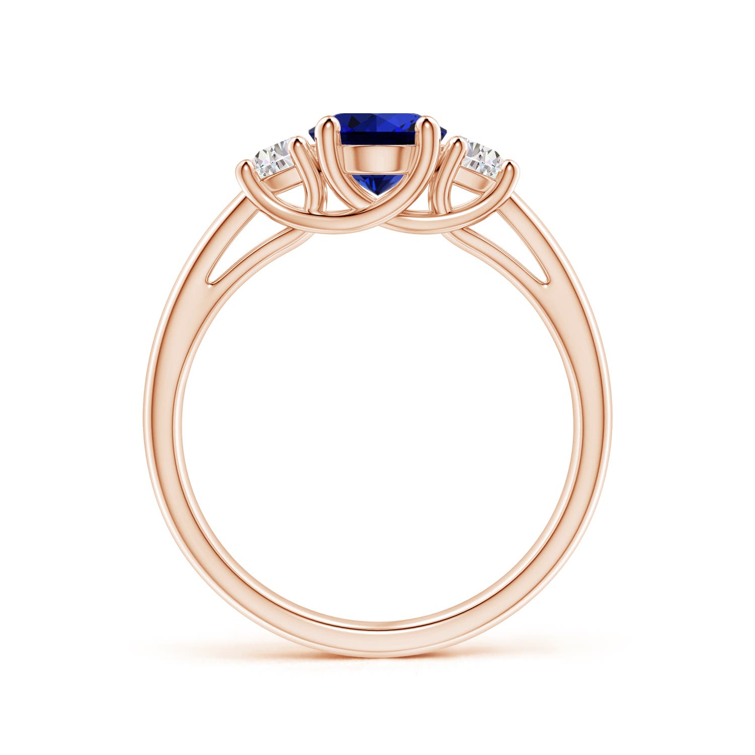 Premium - Lab-Grown Blue Sapphire / 2.01 CT / 14 KT Rose Gold