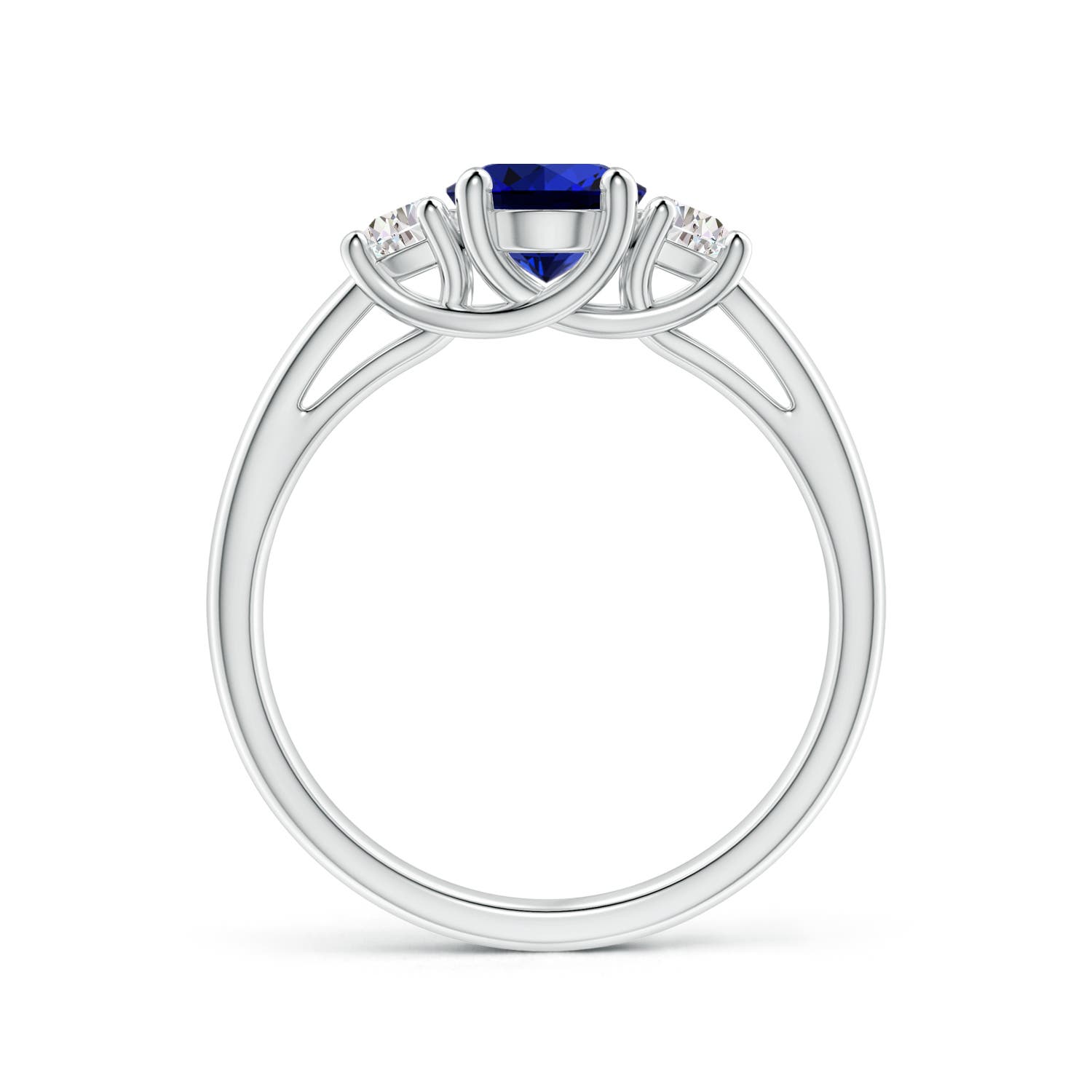 Premium - Lab-Grown Blue Sapphire / 2.01 CT / 14 KT White Gold