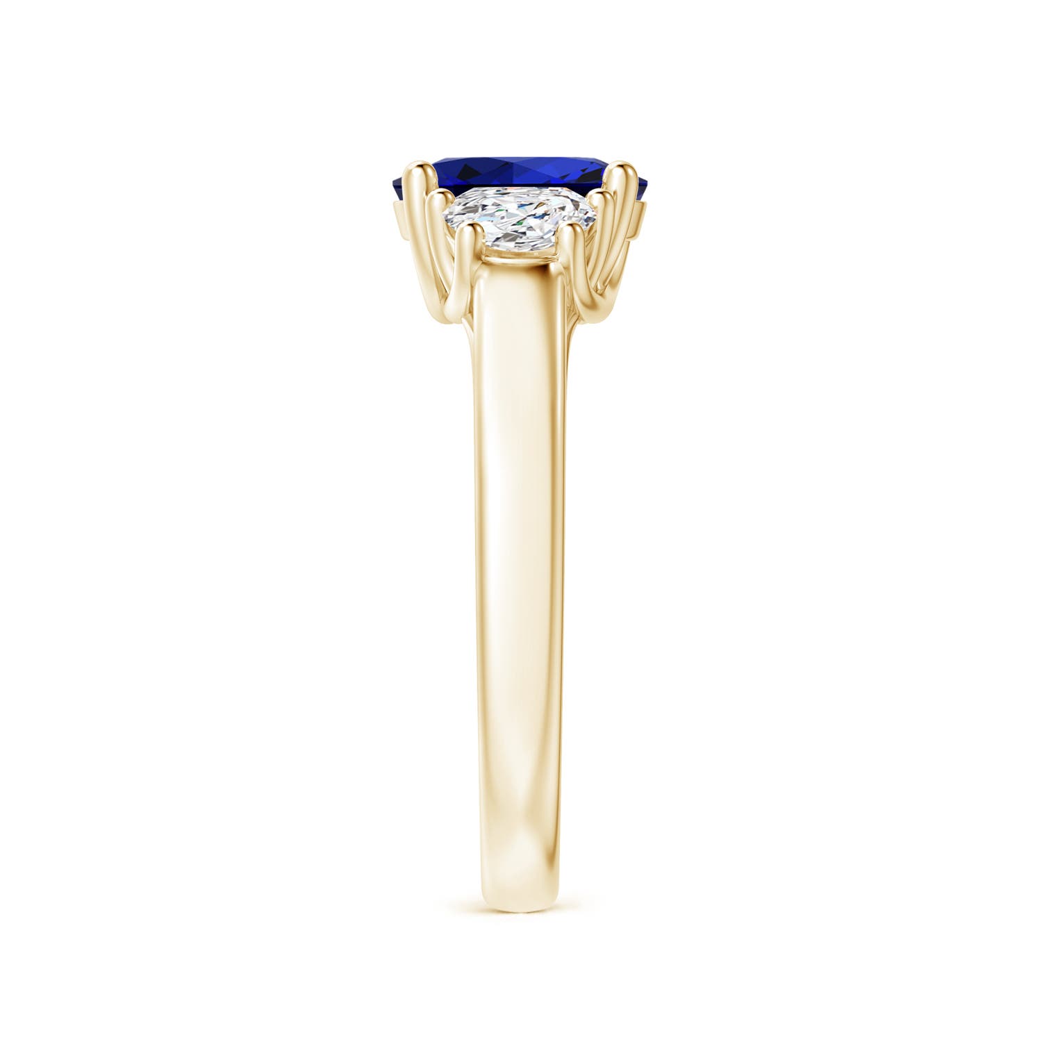 Premium - Lab-Grown Blue Sapphire / 2.01 CT / 14 KT Yellow Gold