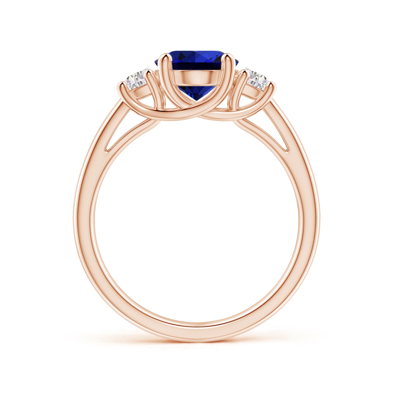 Premium - Lab-Grown Blue Sapphire / 2.46 CT / 14 KT Rose Gold