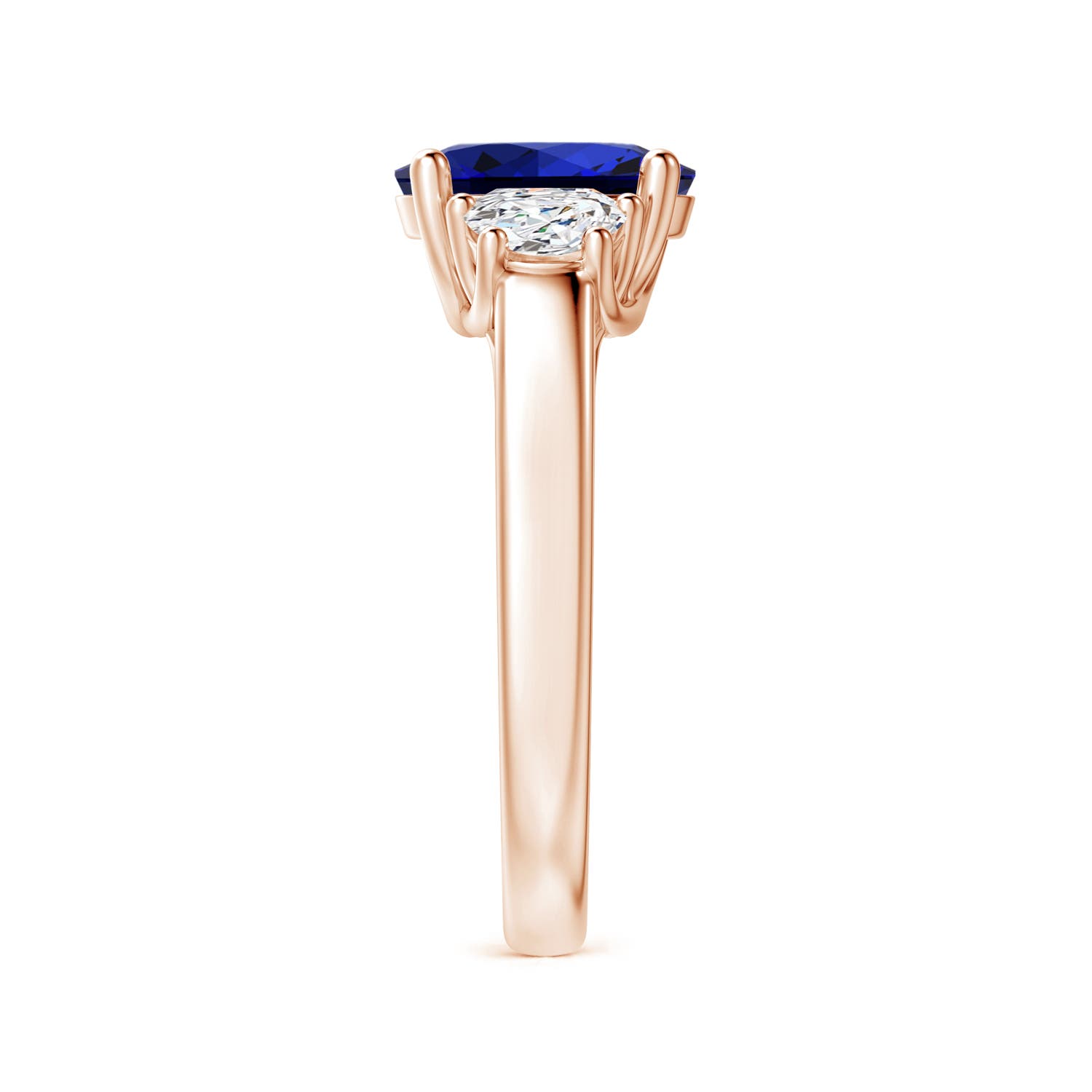 Premium - Lab-Grown Blue Sapphire / 2.46 CT / 14 KT Rose Gold