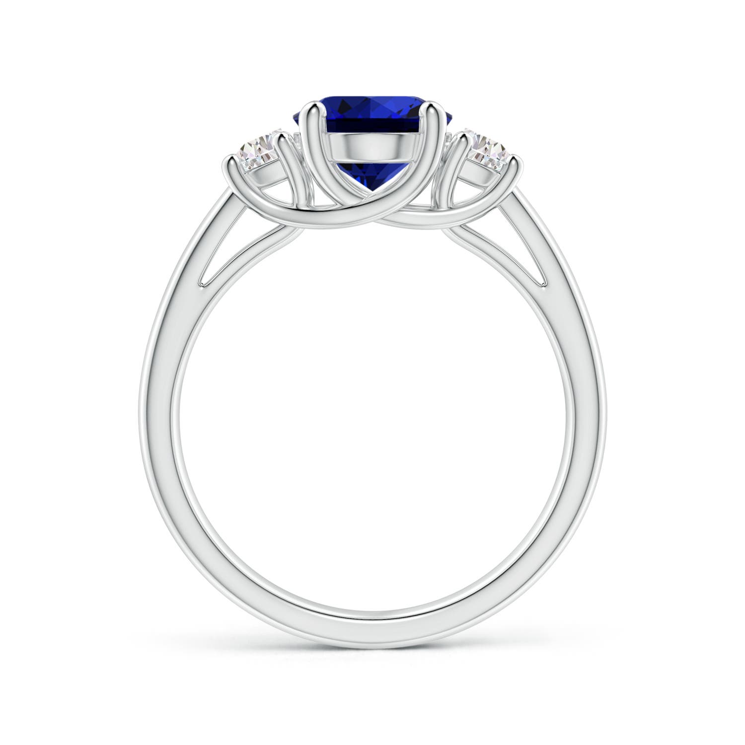 Premium - Lab-Grown Blue Sapphire / 2.46 CT / 14 KT White Gold