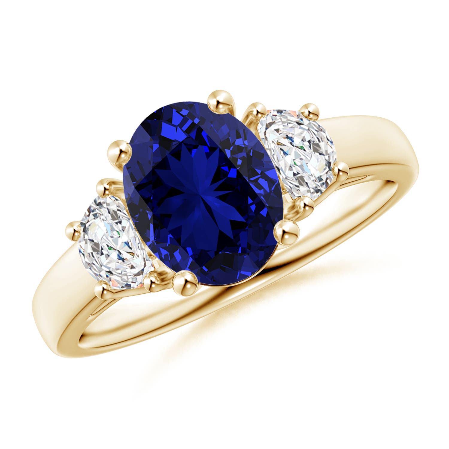 Premium - Lab-Grown Blue Sapphire / 2.46 CT / 14 KT Yellow Gold