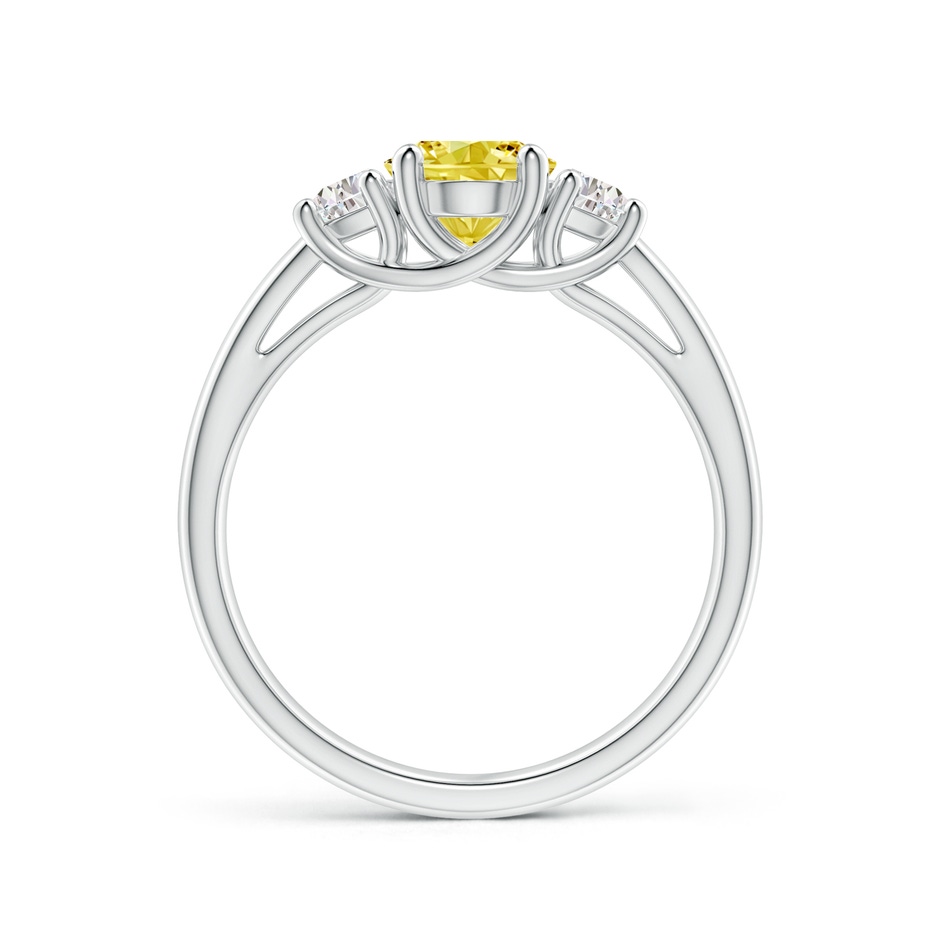 8x6mm Labgrown Three Stone Oval Lab-Grown Fancy Intense Yellow and Half Moon White Diamond Ring in White Gold side 199