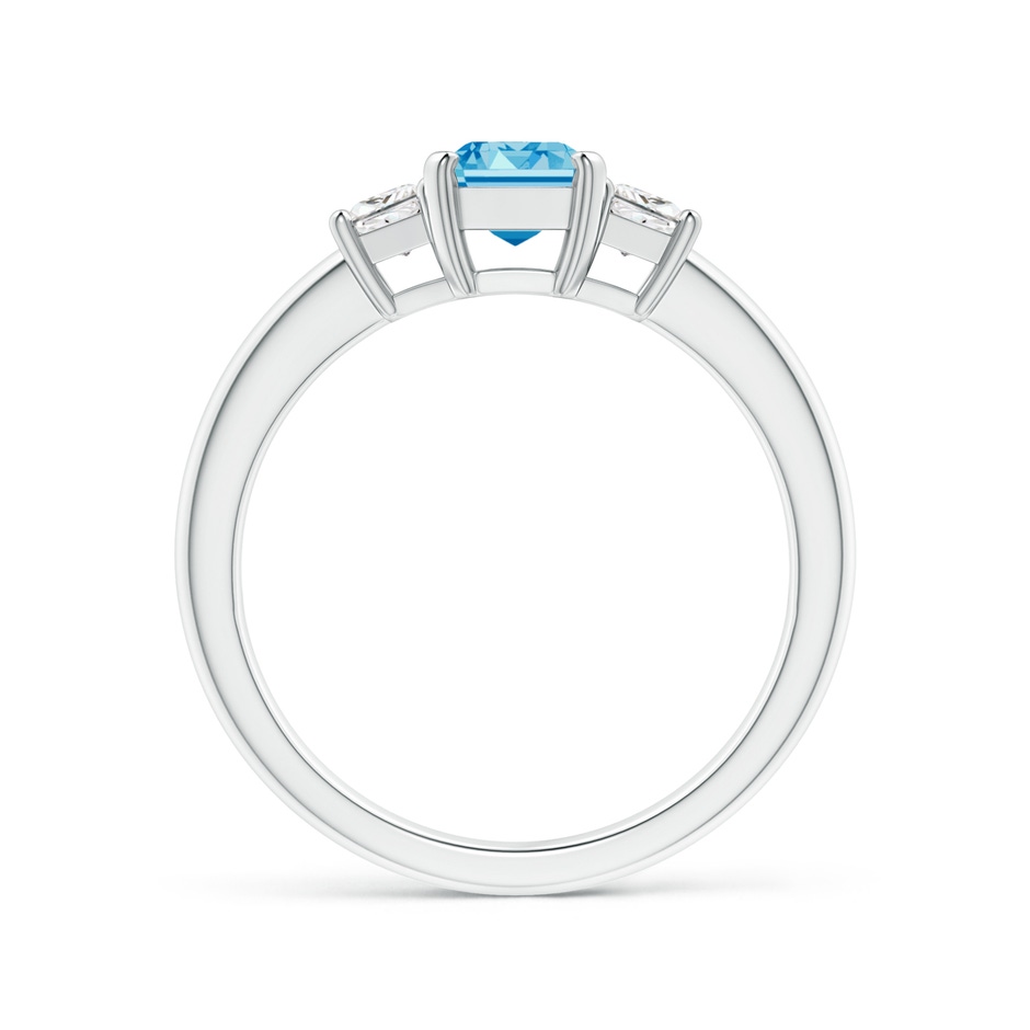 7x5mm Labgrown Lab-Grown Fancy Intense Blue and White Diamond Three Stone Ring in P950 Platinum side 199