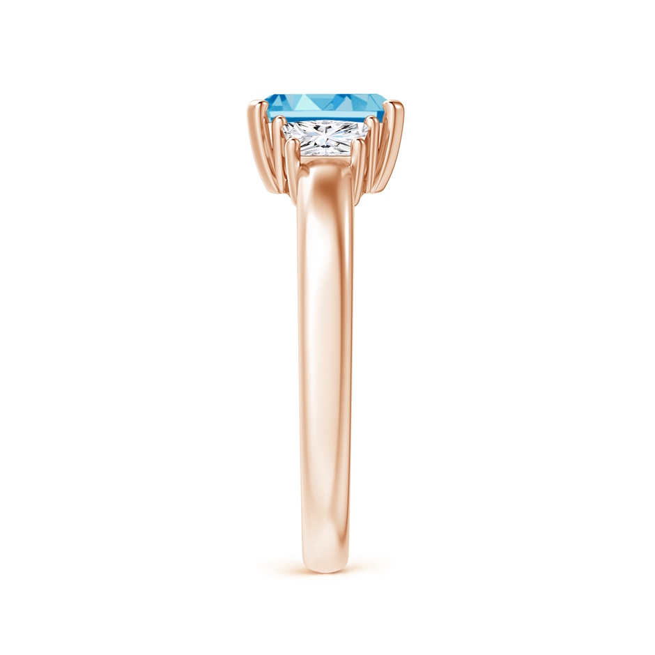 7x5mm Labgrown Lab-Grown Fancy Intense Blue and White Diamond Three Stone Ring in Rose Gold side 299
