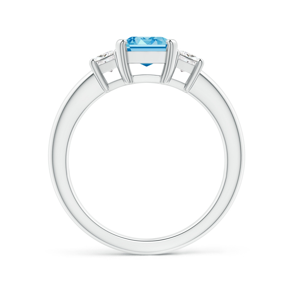 8x6mm Labgrown Lab-Grown Fancy Intense Blue and White Diamond Three Stone Ring in White Gold - side 199