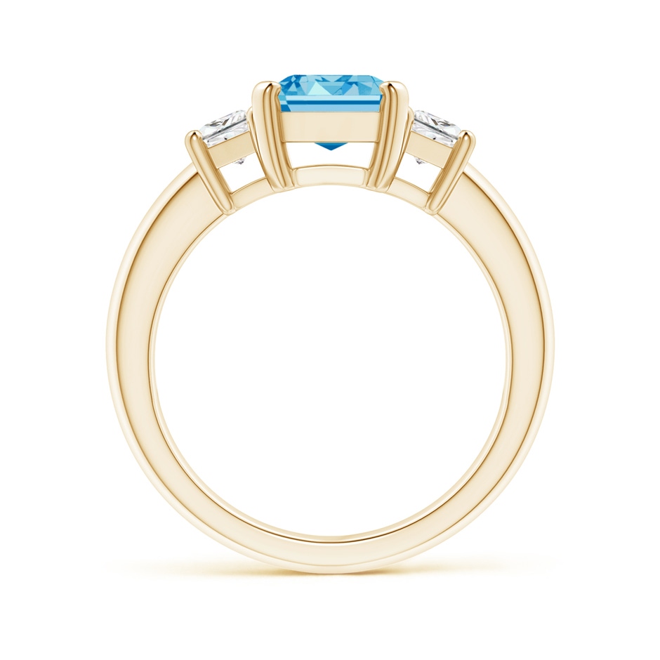 9x7mm Labgrown Lab-Grown Fancy Intense Blue and White Diamond Three Stone Ring in 18K Yellow Gold side 199