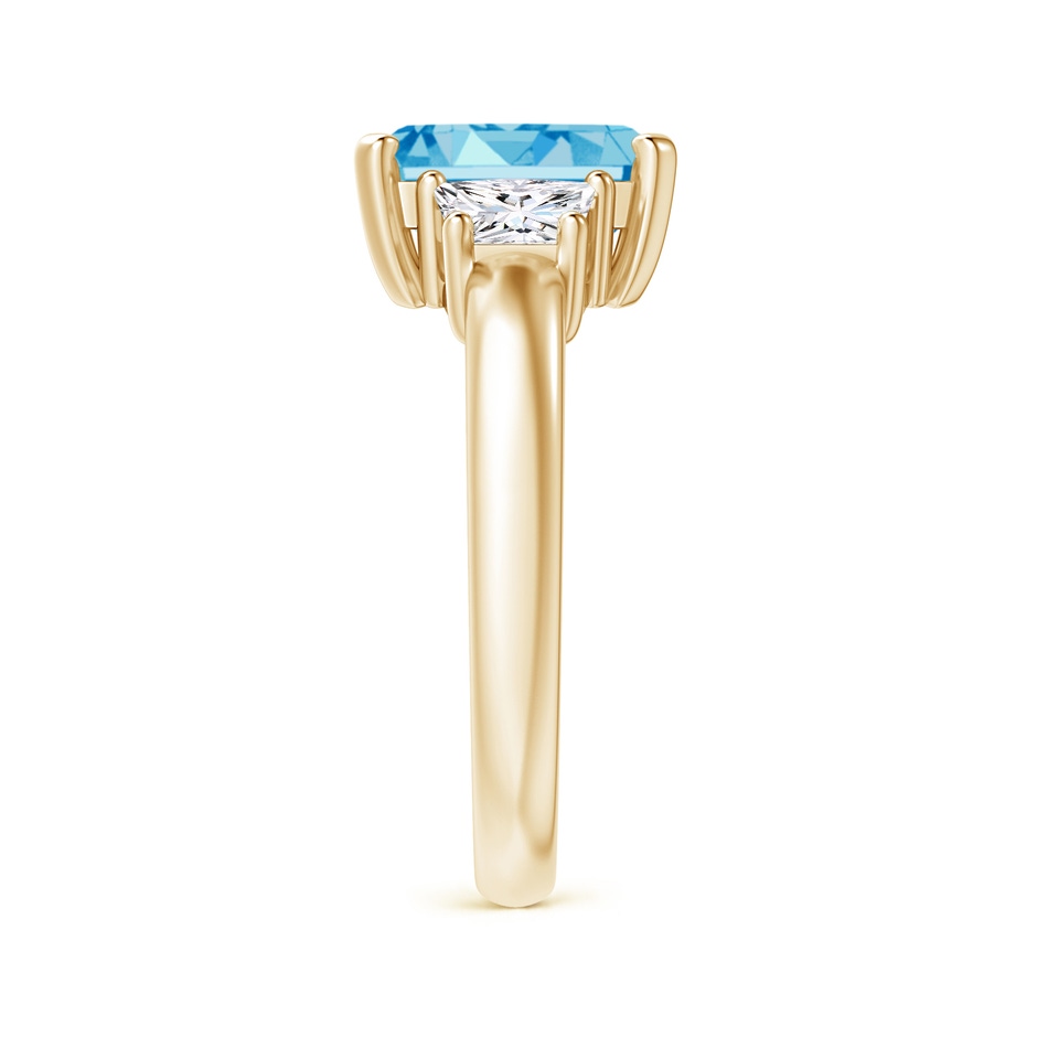 9x7mm Labgrown Lab-Grown Fancy Intense Blue and White Diamond Three Stone Ring in 18K Yellow Gold side 299