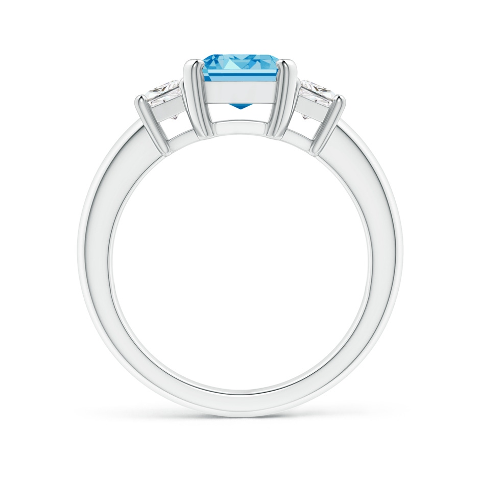 9x7mm Labgrown Lab-Grown Fancy Intense Blue and White Diamond Three Stone Ring in P950 Platinum side 199