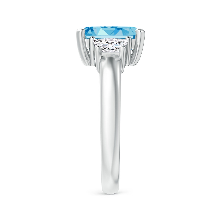 9x7mm Labgrown Lab-Grown Fancy Intense Blue and White Diamond Three Stone Ring in P950 Platinum side 299