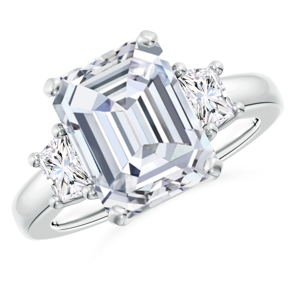 11x8.5mm FGVS Lab-Grown Diamond Three Stone Ring in P950 Platinum 