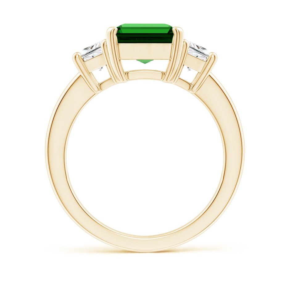 10x8mm Labgrown Lab-Grown Emerald and Diamond Three Stone Ring in Yellow Gold Side 199