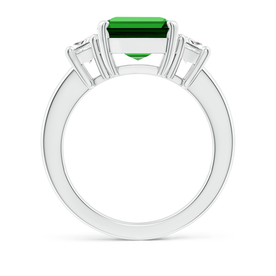 12x10mm Labgrown Lab-Grown Emerald and Diamond Three Stone Ring in White Gold Side 199