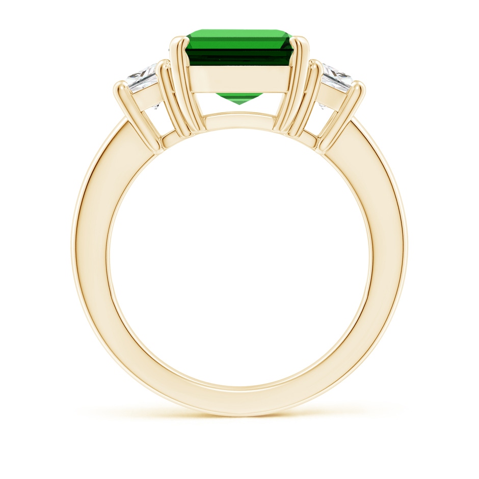 12x10mm Labgrown Lab-Grown Emerald and Diamond Three Stone Ring in Yellow Gold Side 199