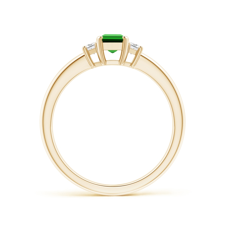 6x4mm Labgrown Lab-Grown Emerald and Diamond Three Stone Ring in Yellow Gold Side 199