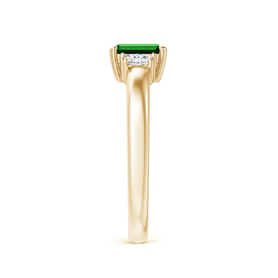 6x4mm Labgrown Lab-Grown Emerald and Diamond Three Stone Ring in Yellow Gold Side 299