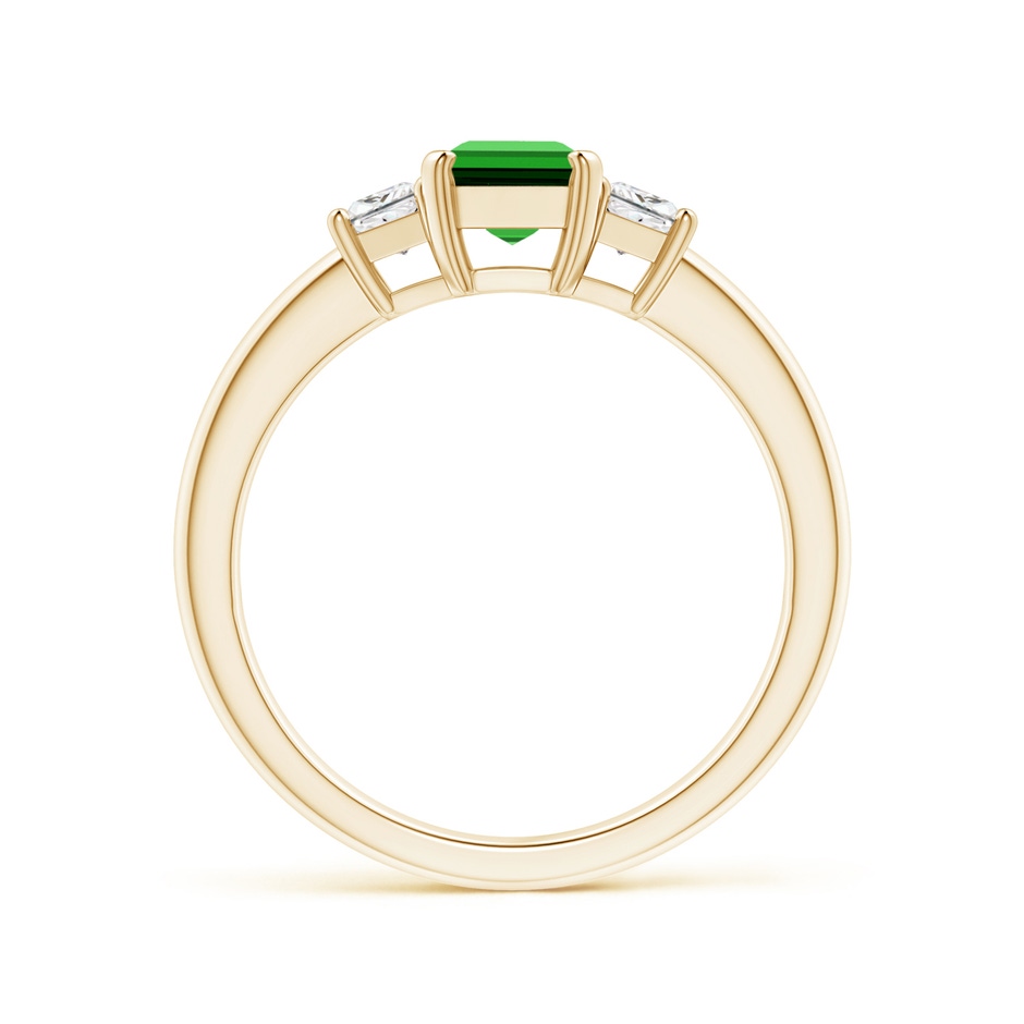 7x5mm Labgrown Lab-Grown Emerald and Diamond Three Stone Ring in Yellow Gold Side 199