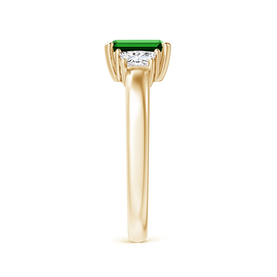 7x5mm Labgrown Lab-Grown Emerald and Diamond Three Stone Ring in Yellow Gold Side 299