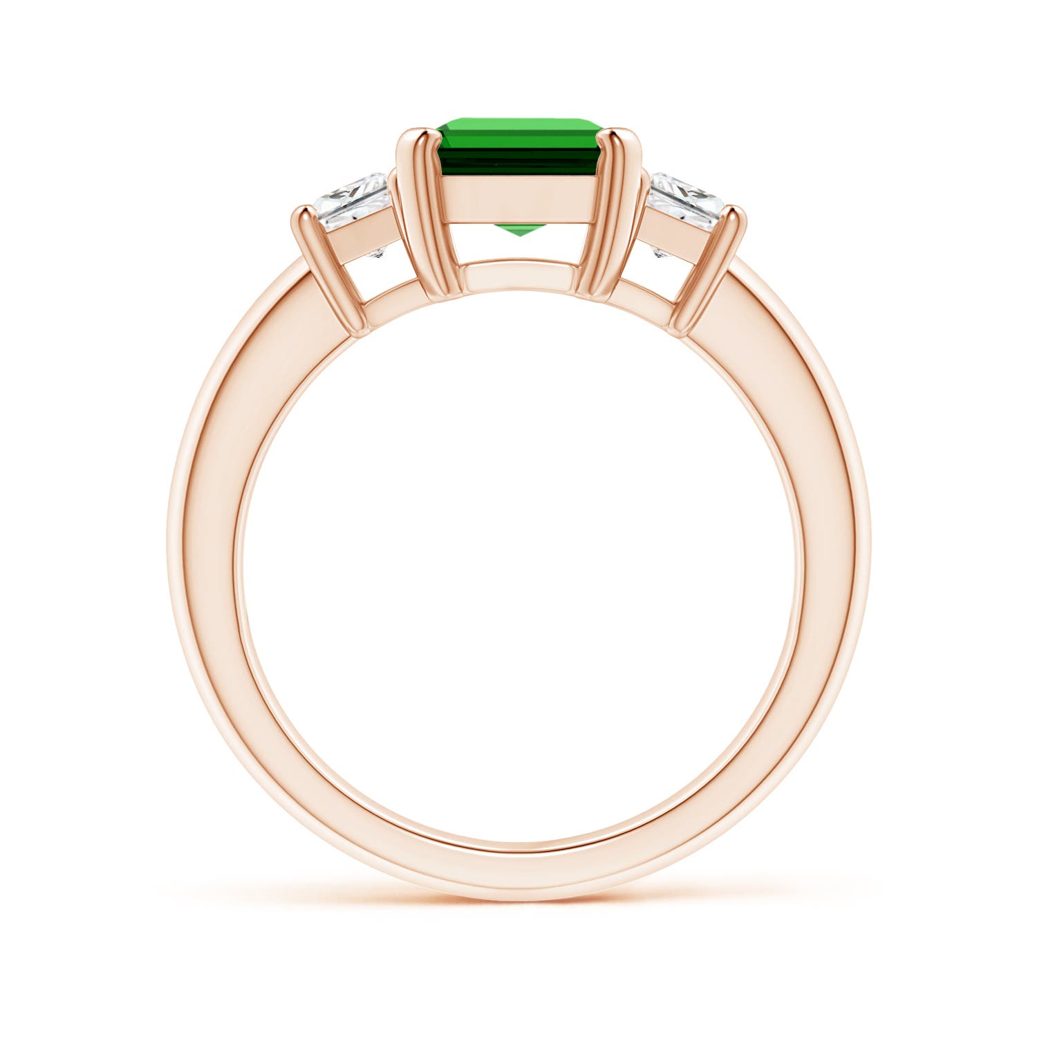 Premium - Lab-Grown Emerald / 2.73 CT / 14 KT Rose Gold