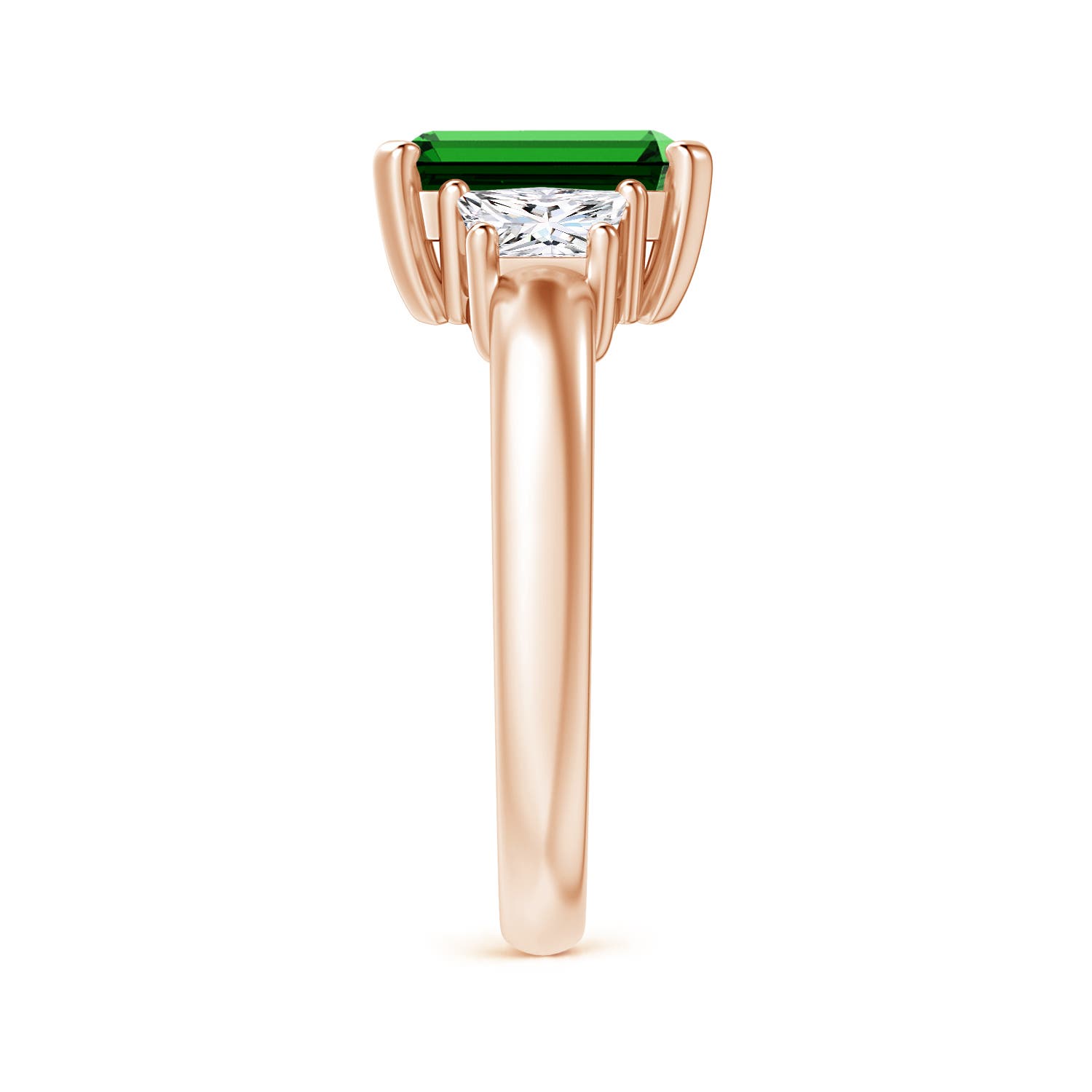 Premium - Lab-Grown Emerald / 2.73 CT / 14 KT Rose Gold