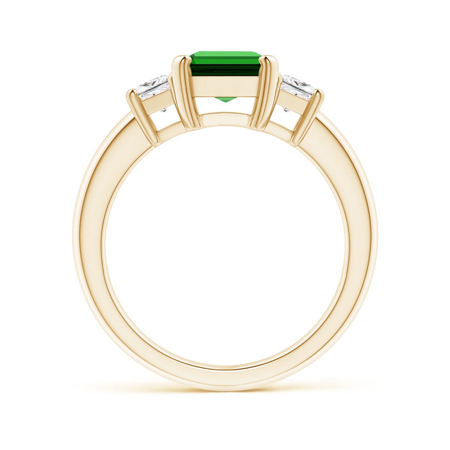 Premium - Lab-Grown Emerald / 2.73 CT / 14 KT Yellow Gold