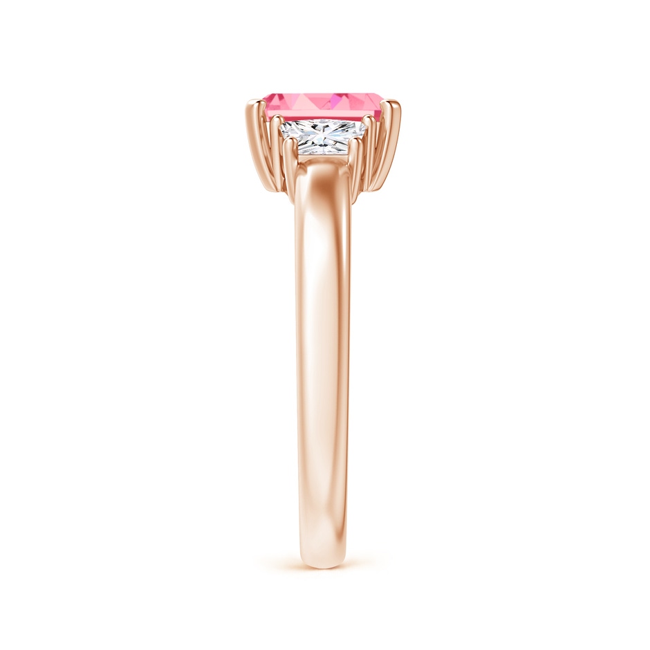 7x5mm Labgrown Lab-Grown Fancy Intense Pink and White Diamond Three Stone Ring in Rose Gold side 299
