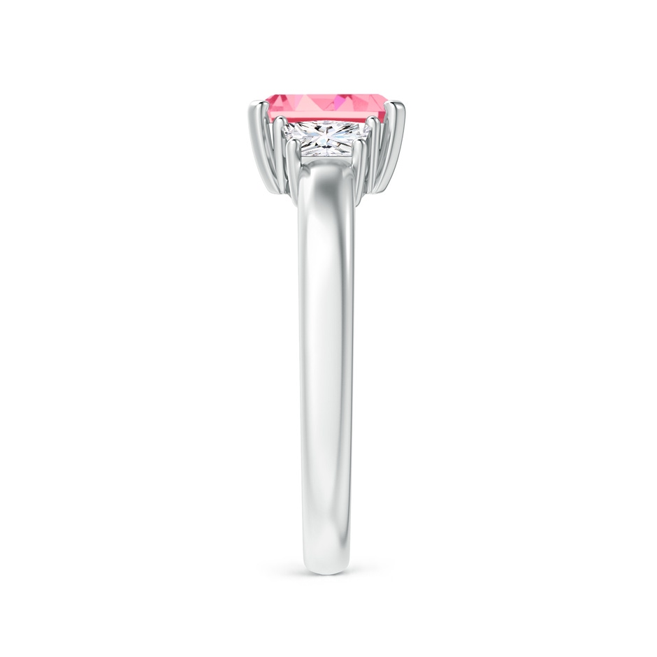 7x5mm Labgrown Lab-Grown Fancy Intense Pink and White Diamond Three Stone Ring in S999 Silver side 299