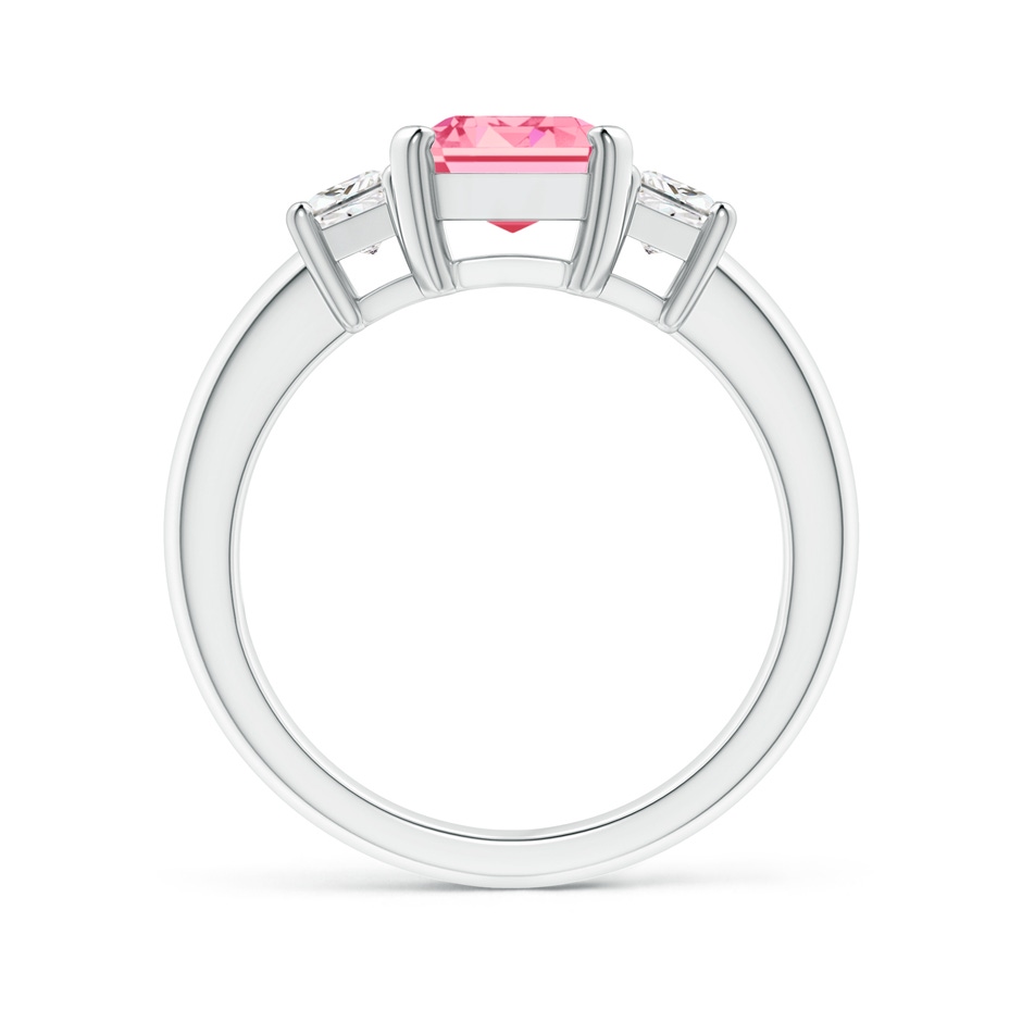 9x7mm Labgrown Lab-Grown Fancy Intense Pink and White Diamond Three Stone Ring in S999 Silver side 199