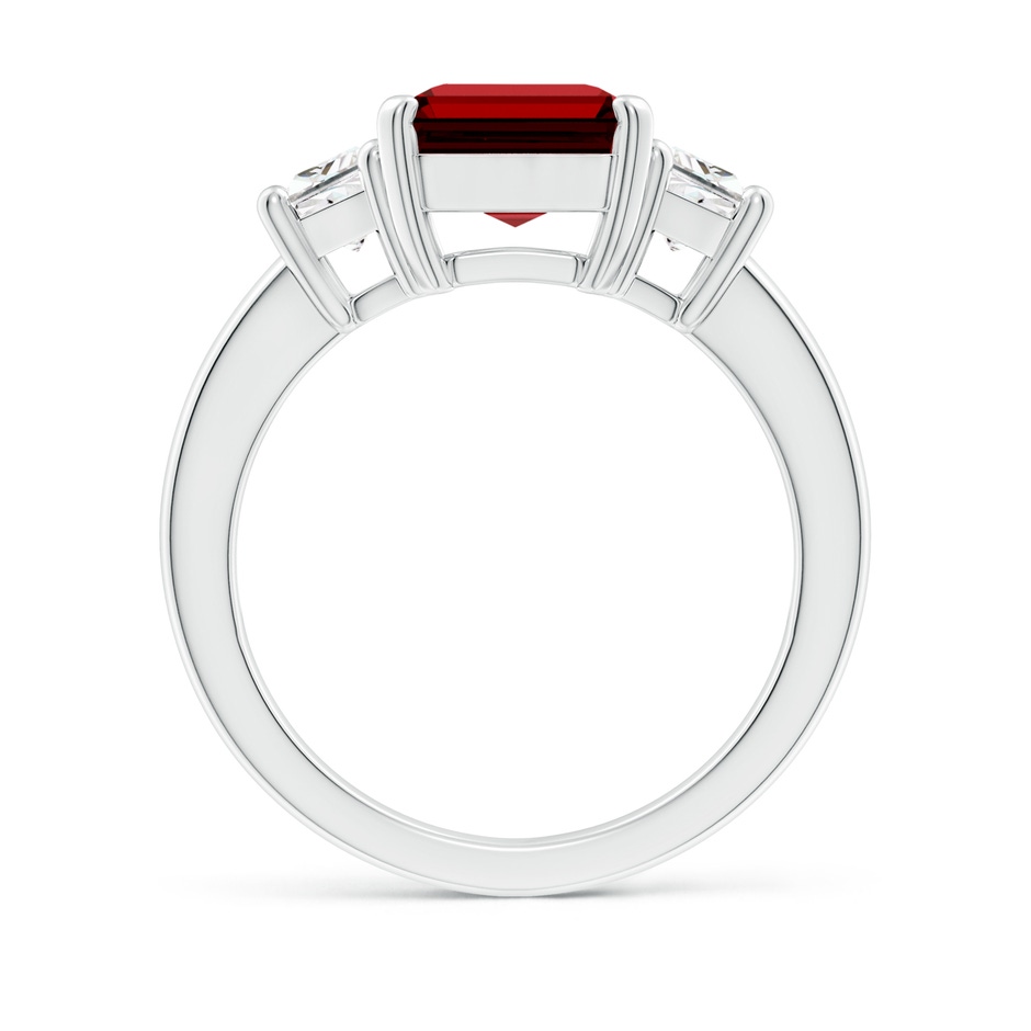 10x8mm Labgrown Lab-Grown Ruby and Lab Diamond Three Stone Ring in White Gold side 199
