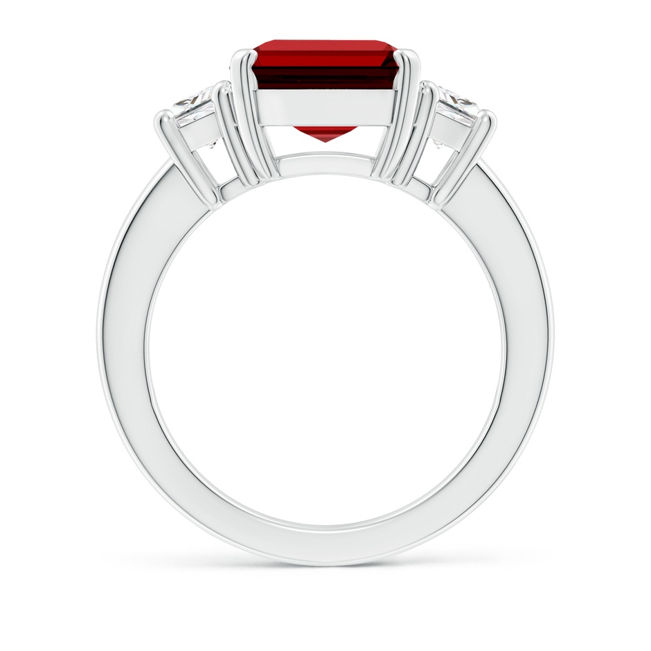 12x10mm Labgrown Lab-Grown Ruby and Lab Diamond Three Stone Ring in White Gold side 199