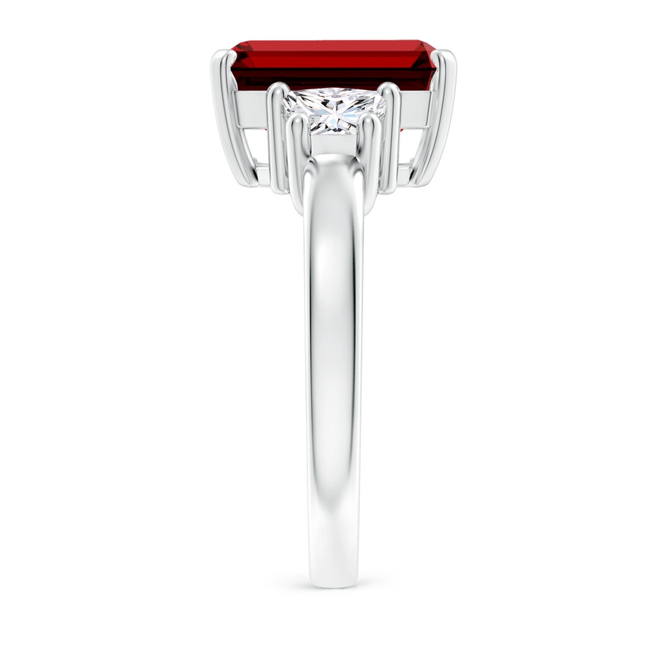 12x10mm Labgrown Lab-Grown Ruby and Lab Diamond Three Stone Ring in White Gold side 299