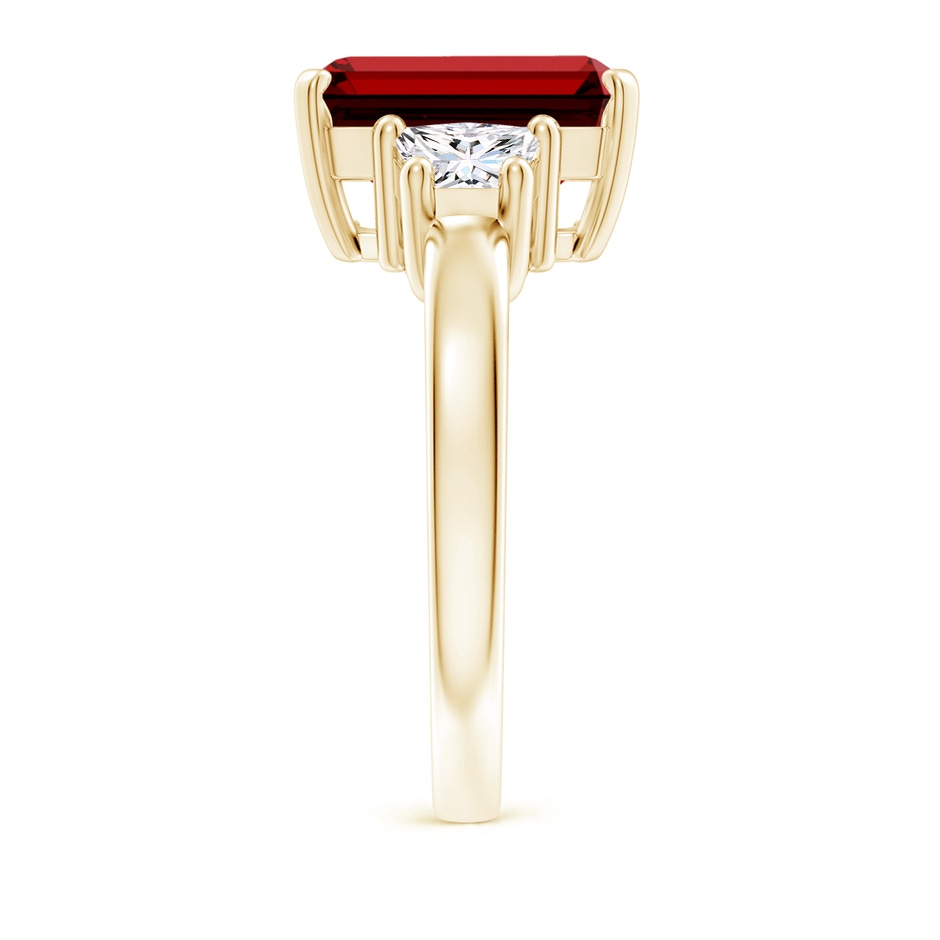 12x10mm Labgrown Lab-Grown Ruby and Lab Diamond Three Stone Ring in Yellow Gold side 299