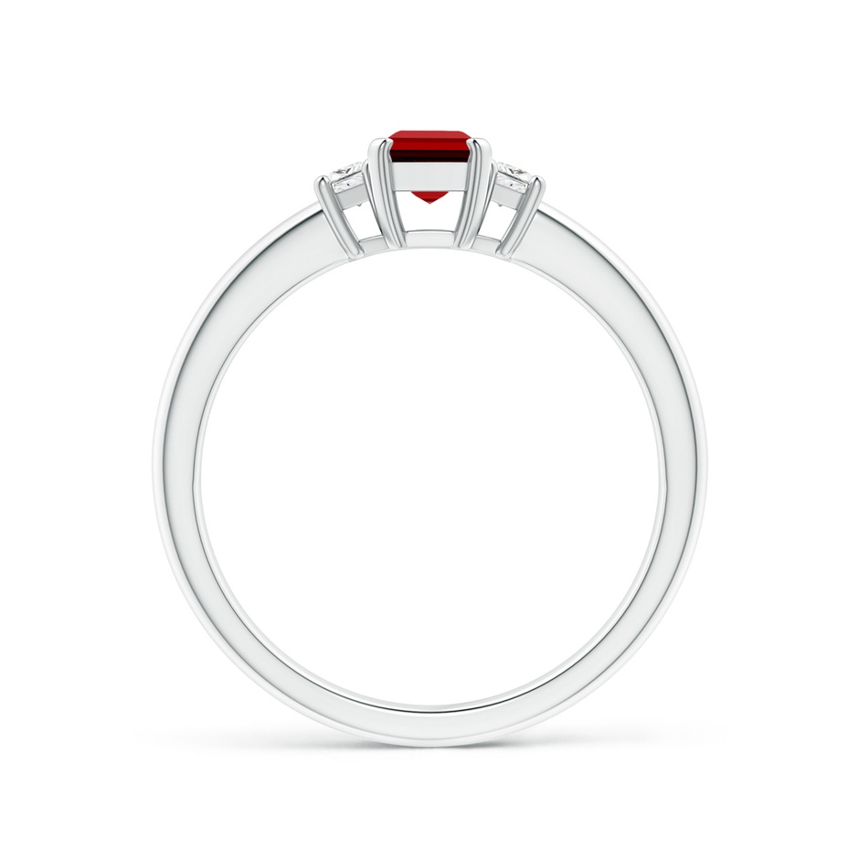 6x4mm Labgrown Lab-Grown Ruby and Lab Diamond Three Stone Ring in White Gold side 199