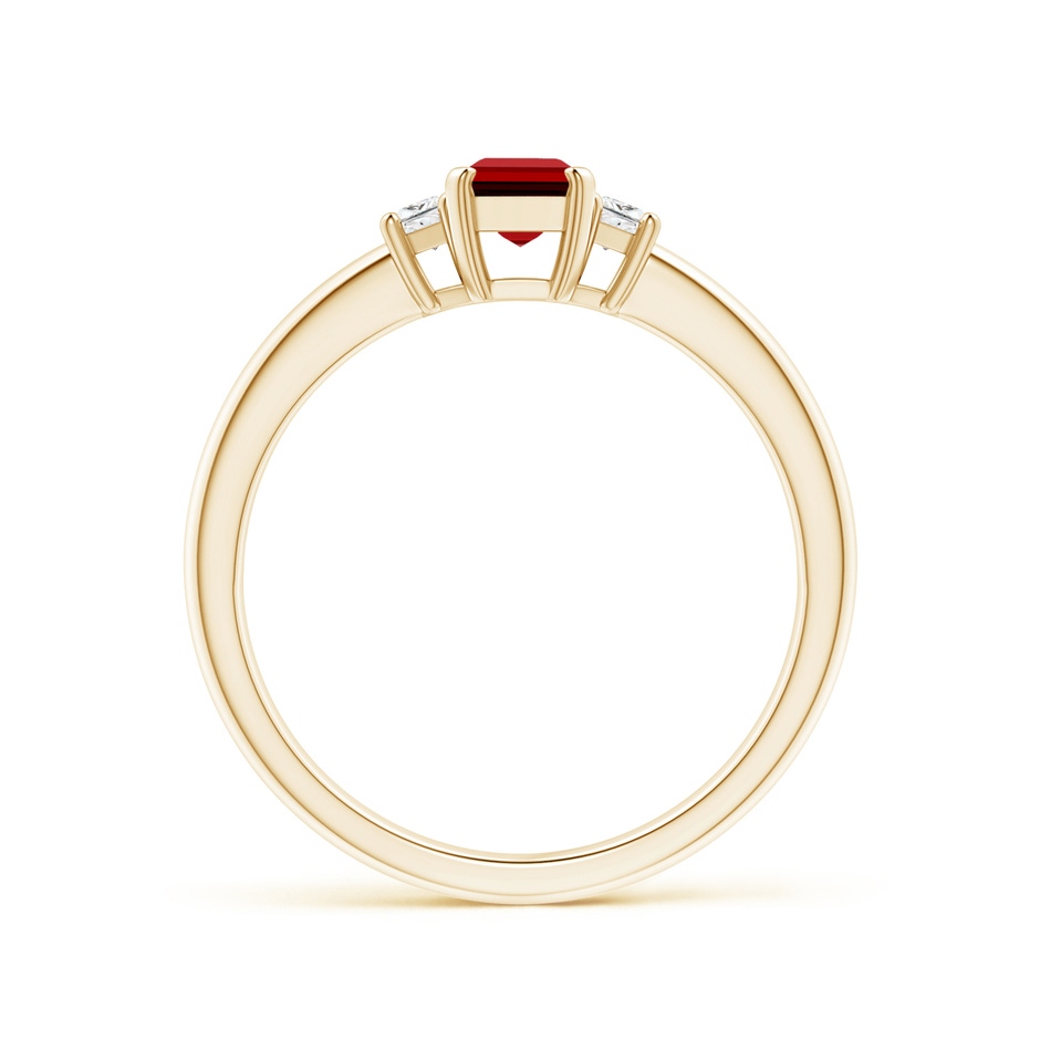 6x4mm Labgrown Lab-Grown Ruby and Lab Diamond Three Stone Ring in Yellow Gold side 199