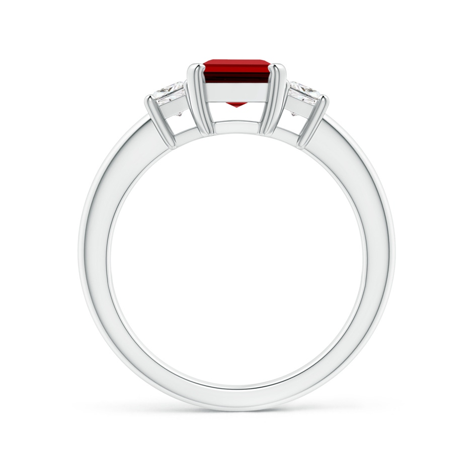 8x6mm Labgrown Lab-Grown Ruby and Diamond Three Stone Ring in White Gold Side 199