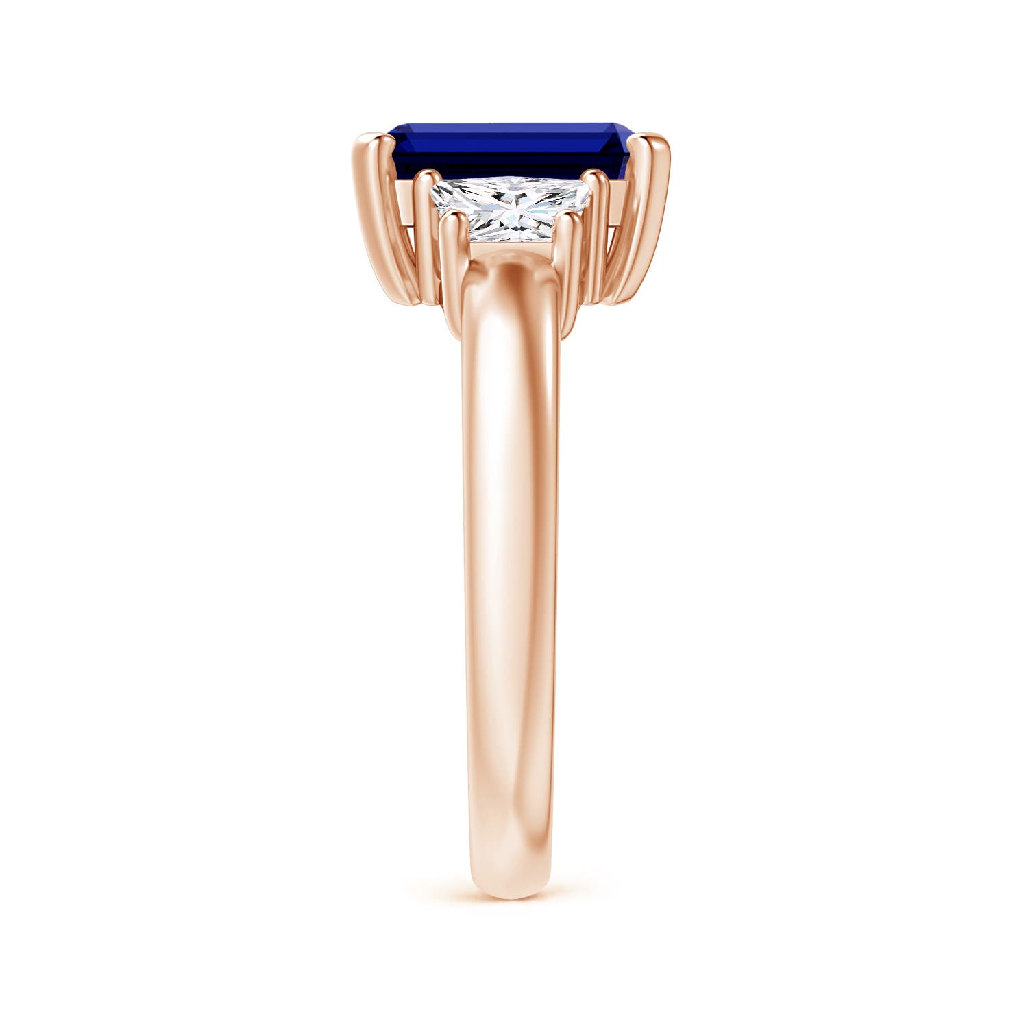 Premium - Lab-Grown Blue Sapphire / 2.93 CT / 14 KT Rose Gold