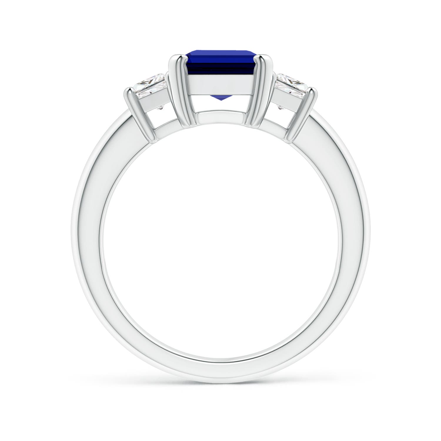 Premium - Lab-Grown Blue Sapphire / 2.93 CT / 14 KT White Gold