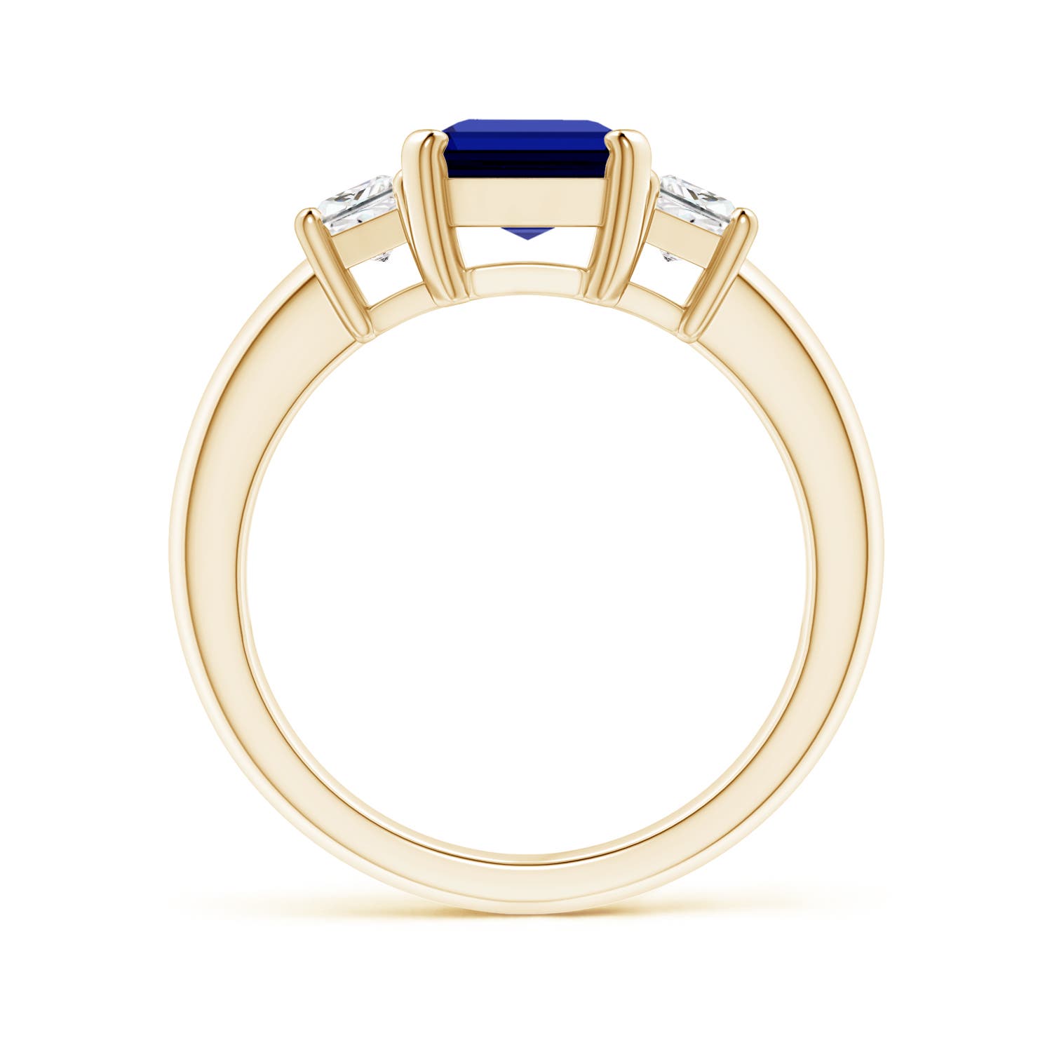 Premium - Lab-Grown Blue Sapphire / 2.93 CT / 14 KT Yellow Gold