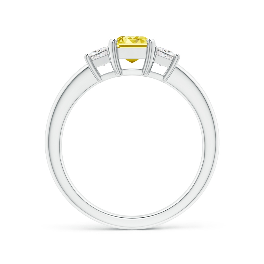 7x5mm Labgrown Lab-Grown Fancy Intense Yellow and White Diamond Three Stone Ring in S999 Silver - side 199