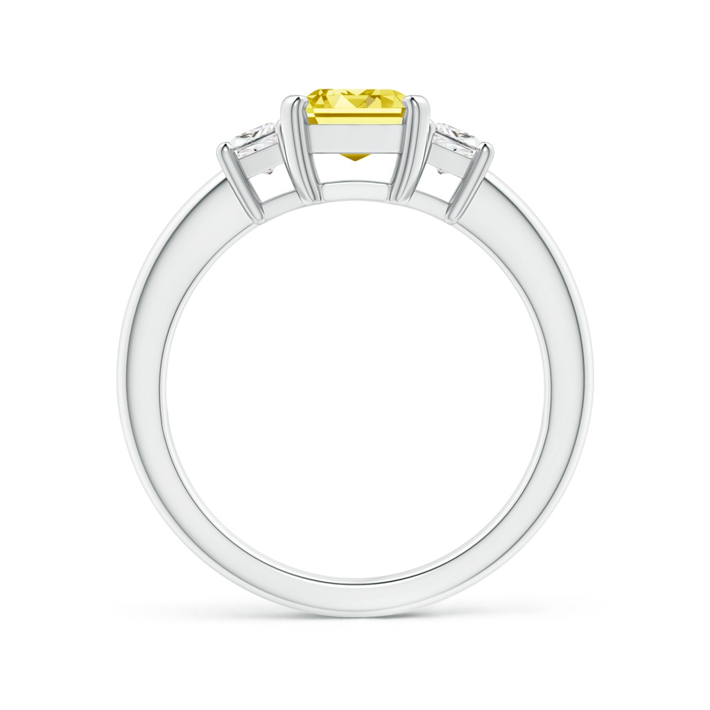 8x6mm Labgrown Lab-Grown Fancy Intense Yellow and White Diamond Three Stone Ring in White Gold - side 199