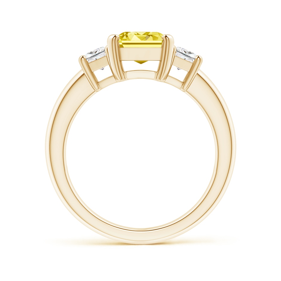 9x7mm Labgrown Lab-Grown Fancy Intense Yellow and White Diamond Three Stone Ring in Yellow Gold side 199