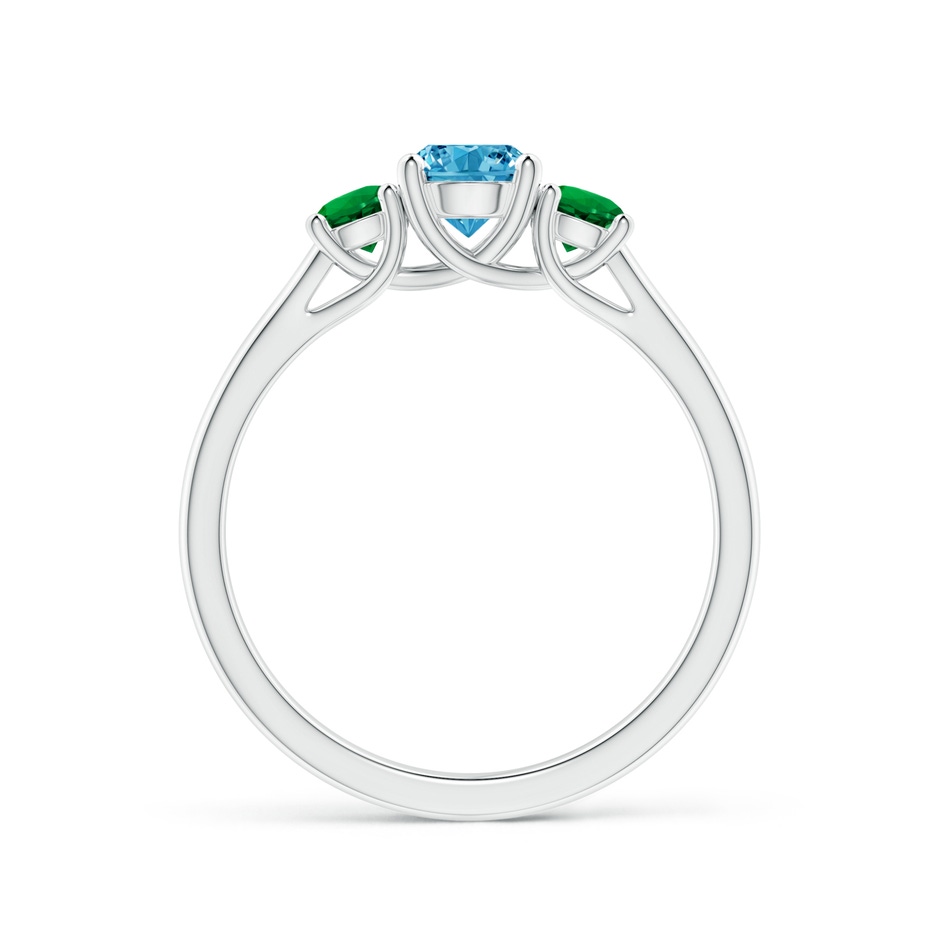5mm Labgrown Classic Round Lab-Grown Fancy Intense Blue Diamond Three Stone Ring in P950 Platinum side 199