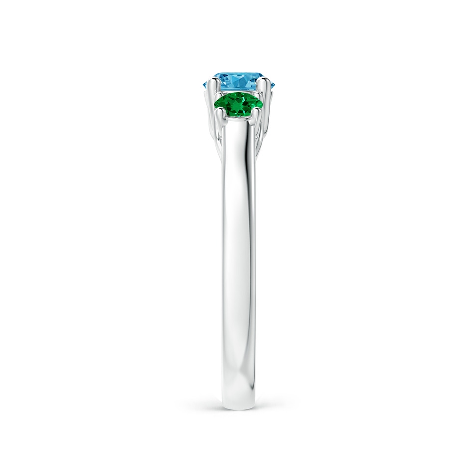 5mm Labgrown Classic Round Lab-Grown Fancy Intense Blue Diamond Three Stone Ring in White Gold side 299