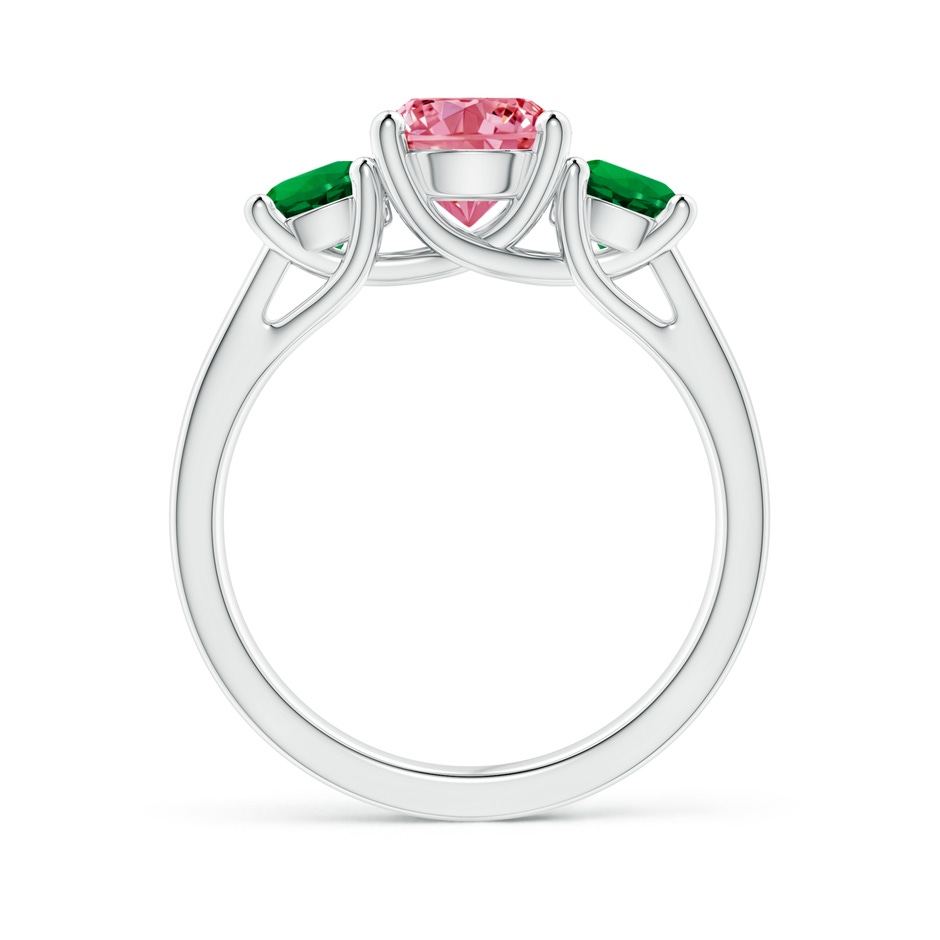 7mm Labgrown Classic Round Lab-Grown Fancy Intense Pink Diamond Three Stone Ring in White Gold side 199