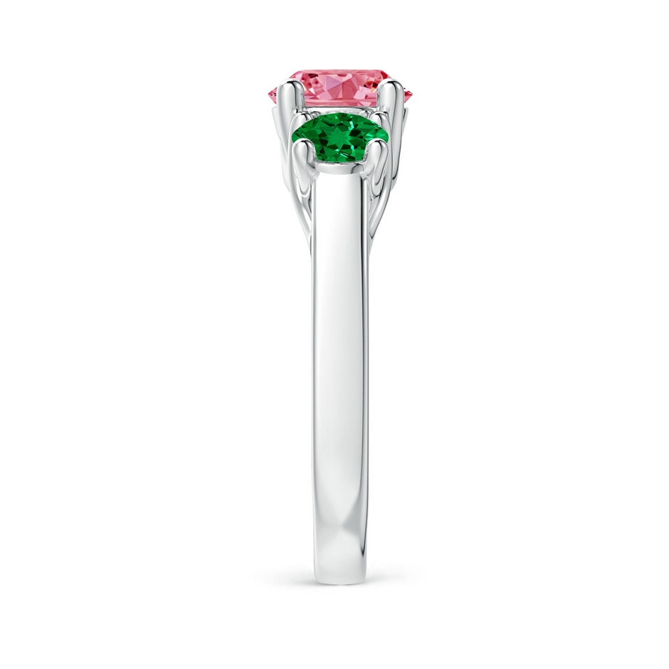 7mm Labgrown Classic Round Lab-Grown Fancy Intense Pink Diamond Three Stone Ring in White Gold side 299