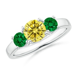 Lab Grown Yellow Diamond Three Stone Rings
