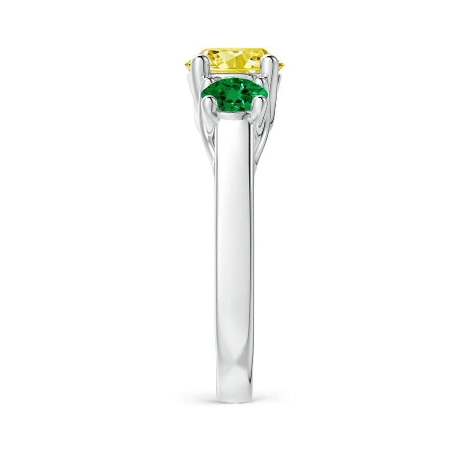 7mm Labgrown Classic Round Lab-Grown Fancy Intense Yellow Diamond Three Stone Ring in White Gold side 299