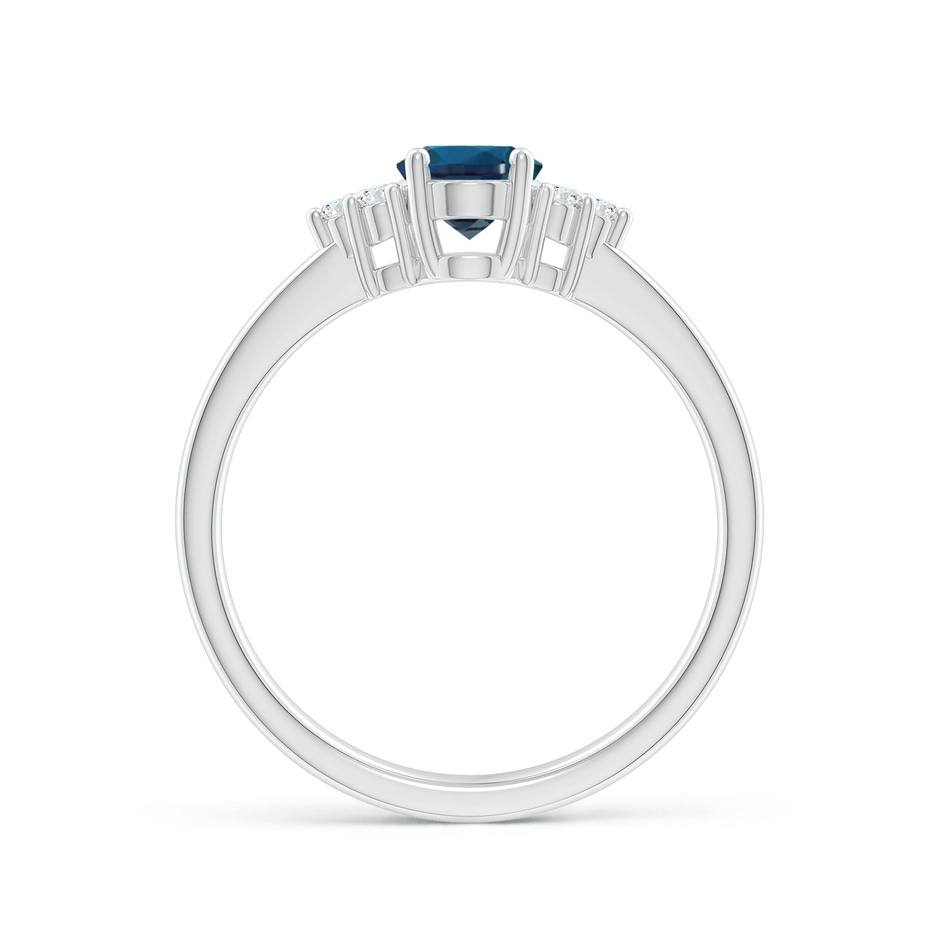 7x5mm Labgrown Solitaire Oval Lab-Grown Alexandrite Ring with Trio Diamond Accents in White Gold side 199